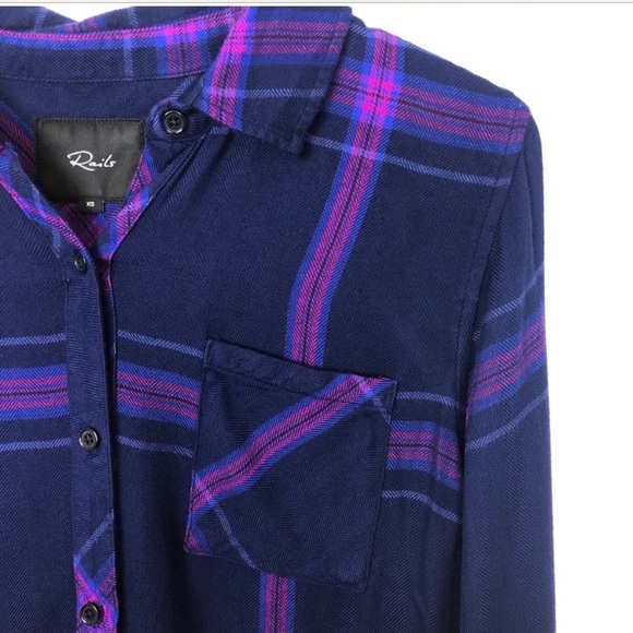 Rails NWOT Hunter ultraviolet button down shirt XS - Picture 5 of 9